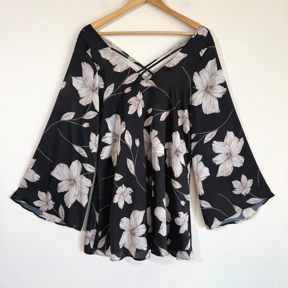 Show Me Your Mumu Joni Flow Dress M Bloom Floral Bell Sleeve Boho Resort
